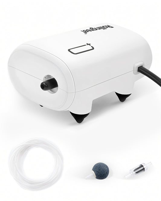 Mini Aquarium Air Pump, Ultra Quiet 2.5W Oxygen Pump for 1–15 Gallon Fish Tanks