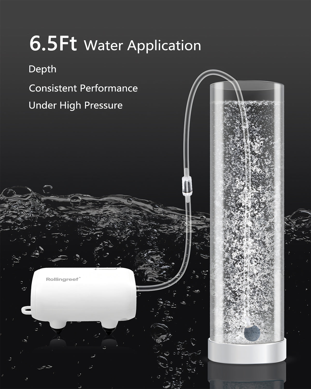 Mini Aquarium Air Pump, Ultra Quiet 2.5W Oxygen Pump for 1–15 Gallon Fish Tanks
